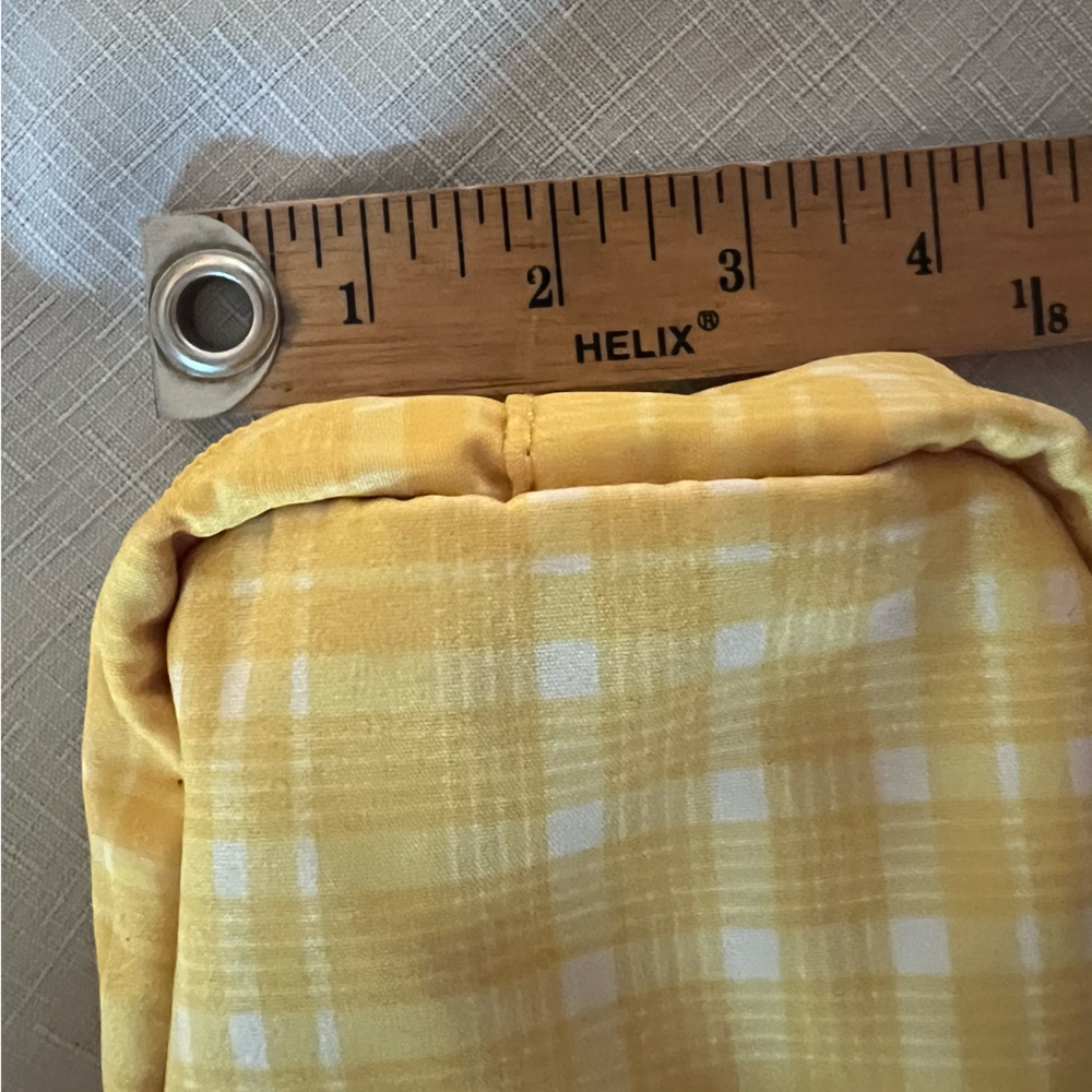 CANVAS Pencil, Eyeglass Case or Cosmetic Bag NWOT Yellow Plaid Zippered Pouch - Picture 6 of 6